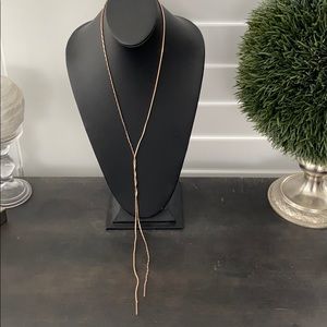 Halogen Gold Lariat Necklace
